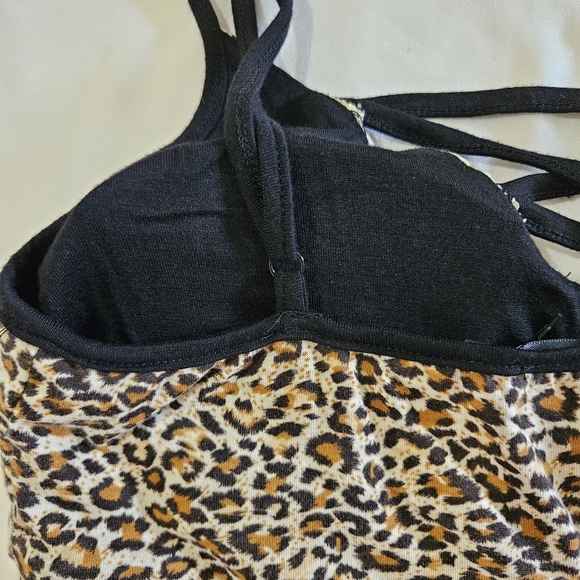 Women's Doe & Rae Criss Cross Leopard Print Bralette Size Small-NEW - Picture 7 of 8
